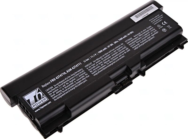 Baterie T6 Power pro Lenovo ThinkPad T410, T420, T510, T520, L410, L420, L510, 7800mAh, 87Wh, 9cell