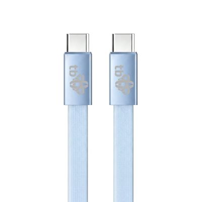 TB plochý kábel USB-C na USB-C, 1m, modrý