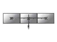 Montážní sada - plný pohyb - pro 3 LCD displeje - ocel - černá - velikost obrazovky: 10"-27" - upevnění svorkou, průchodka, upevnitelné na stůl