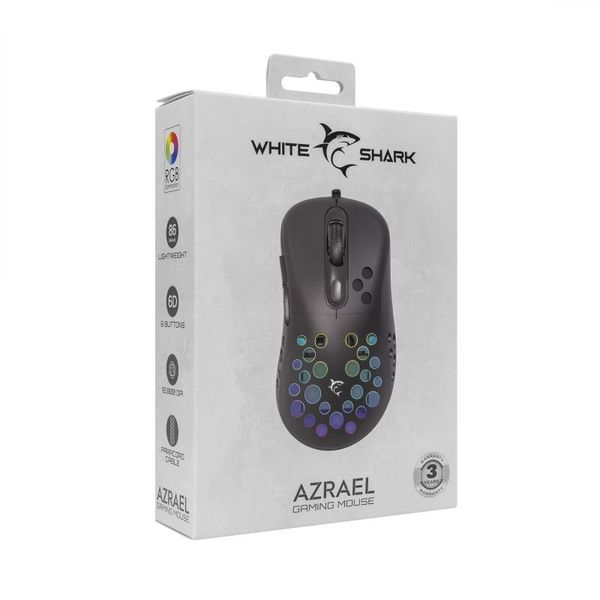 WHITE SHARK GM-5013 AZRAEL, Herní myš, černá
