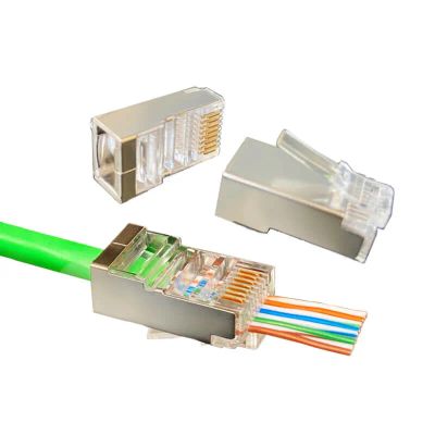 W-Star Konektor FTP RJ45EZ Cat5e 100ks pozlacený 5SLD pass through FRJ45EZC5S
