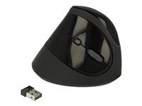 Vertikální myš - ergonomický - pravák - optický - 6 tlačítka - bezdrátový - 2.4 GHz - bezdrátový přijímač USB - černá - maloobchod