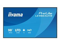98" Třída úhlopříčky (97.5" zobrazitelný) displej LCD s LED podsvícením - digital signage - s vestavěný přehrávač médií SoC - 4K UHD (2160p) 3840 x 2160 - černý rám s matným povrchem