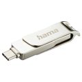 HAMA Rotate Pro, USB klíč, 128GB, stříbrný