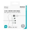 DELTACO IPLH-441, kabel USB 2.0/C,Mic,Lig