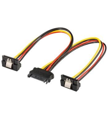 PremiumCord  Napájecí rozdvojka k HDD SATA - 2x SATA zalomený 90°