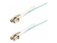 Startech 5m (15ft) LC to LC (UPC) OM4 Multimode Fiber Optic Cable w/Push Pull Tabs, 50/125µm, 100G Networks, Bend Insensitive, Low Insertion Loss - LSZH Fiber Patch Cord (450FBLCLC5PP) - Patch kabel - LC/UPC multi-mode (M) do LC/UPC multi-mode (M) - 5 m - 5 m - 2.9 mm - optické vlákno - duplex - 50 / 125 mikron - OM3/OM4 - neobsahuje halogen, lisovaný, až 100 Gbps rychlost prenosu dat - vode - barva