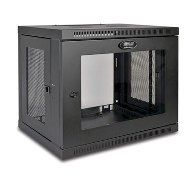 Skříň SmartRack 9U, Mini Rack, Š=600mm, Hl=450mm, hloubka pro přepínače, prosklené dveře, na stěnu
