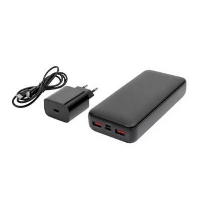 Platinet SET 3v1 Powerbanka 20000 mAh +  Nabíječka 20W Power Delivery, kabel USB-C 1m, černá