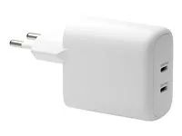 Síťový adaptér - 30 watt - 2 výstupní konektory (USB-C) - bílá - Evropa