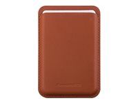 Brašna pro mobilní telefon / kreditní kartu - kompatibilita s MagSafe - kůže full-grain - bronz - pro Apple iPhone 12, 13, 14, 15