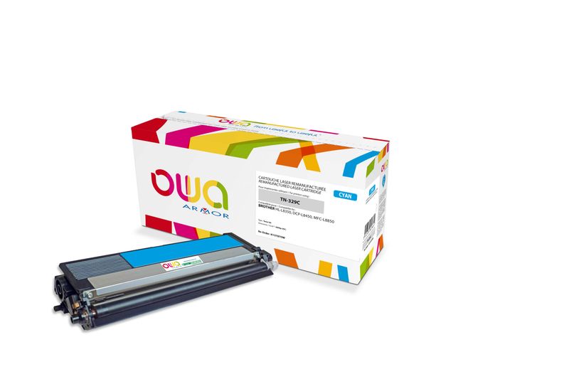 OWA Armor toner kompatibilní s Brother TN-329C, 6000st, modrá/cyan