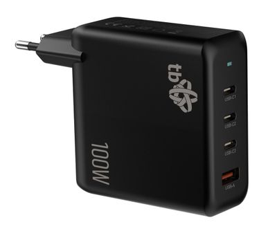 TB 3x USB-C + 1x USB-A nabíječka, GaN, 100W, černá