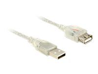 Prodlužovací šňůra USB - USB (F) do USB (M) - USB 2.0 - 3 m - průhledná