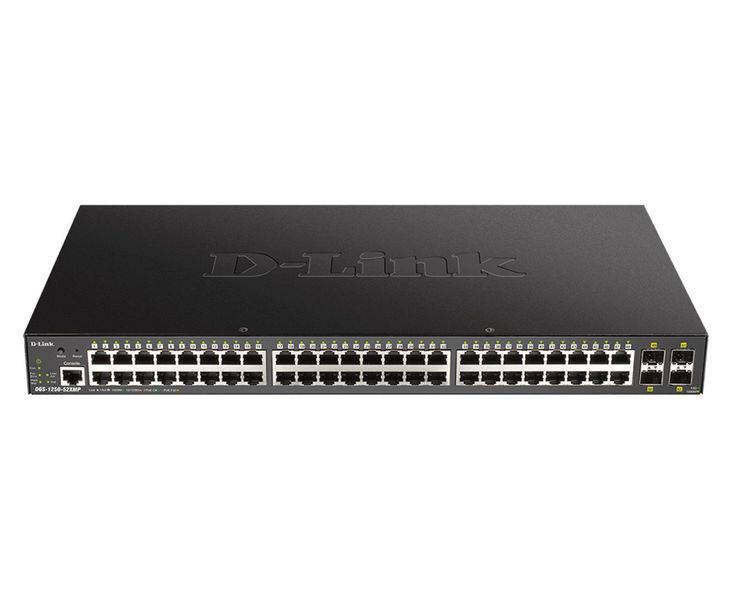 D-Link DGS-1250-52XMP 48-port Gigabit Smart Managed Switch with 4x 10G SFP+ ports, 370Watts