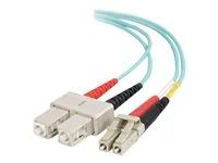 Síťový kabel - SC několik režimů (M) do multirežim LC (M) - 15 m - 15 m - optické vlákno - duplex - 50 / 125 mikron - OM3 - neobsahuje halogen - vodě - barva