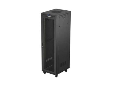 19" Volně stojící racková skříň 42u/600x800 (flat pack) se síťovými dveřmi lcd černá lanberg V2