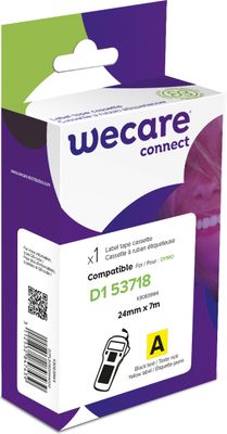 WECARE ARMOR páska kompatibilní s DYMO S0720980,Black/Yellow,24MM*7M