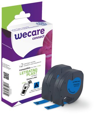 WECARE ARMOR páska 2ks kompatibilní s DYMO S0721650,Black/Blue,12MM*4M