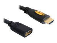 Prodlužovací kabel HDMI s ethernetem - HDMI s piny (male) do HDMI se zdířkami (female) - 2 m - černá