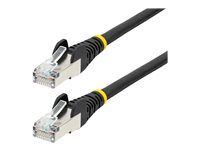 Black - Low Smoke Zero Halogen (LSZH) - 10GbE 500MHz 100W PoE++ Snagless RJ-45 w/Strain Reliefs S/FTP Network Patch Cord - Patch kabel - RJ-45 (M) do RJ-45 (M) - 10 m - S/FTP - CAT 6a - IEEE 802.3bt - neobsahuje halogen, lisovaný, provedení bez hrbolků, licna - černá