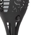 LED solární lampa imitující plameny - černá - plast - 450 x 100 mm