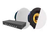 VISION Professional AV-1900 2 x 50w (RMS) Digital Amplifier and CS-1900 6.5" Pair Ceiling Speaker kit - LIFETIME WARRANTY - white