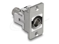 Panel Mount IEC male to F female silver