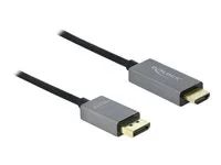 Kabel adaptéru - DisplayPort s piny (male) do HDMI s piny (male) - 2 m - šedá, černá - podporuje 4K, aktivní