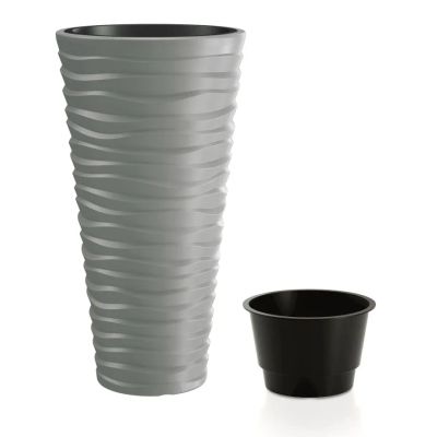 Květináč SAND SLIM šedý kámen 29,6 cm