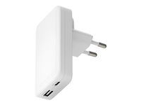 Síťový adaptér - slim - 45 Watt - 2 výstupní konektory (USB-C, USB) - bílá