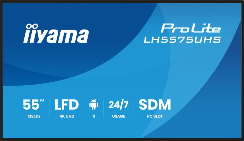 55" iiyama LH5575UHS-B2AG:IPS,4K UHD,Android,24/7