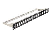 Propojovací panel - černá - 1U - 19" - 48 portů
