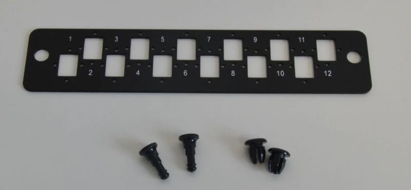 Čelo pro 19" 2U Optickou vanu pro 12xSC port