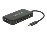 Externí video adaptér - USB-C - DVI, HDMI, DisplayPort, VGA - černá