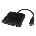 DELTACO Adaptér USB Type C/2x HDMI, černý