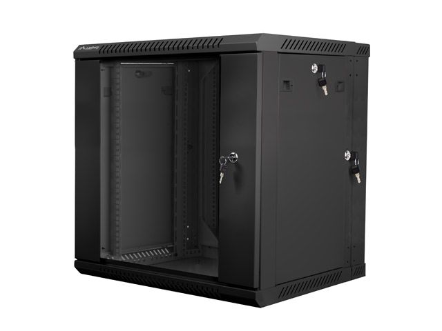 Lanberg racková skříň 19" dvoudílná nástěnná 12u/600x600 (flat pack) černá