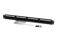 24 port Network Patch Panel - RJ45 Ethernet 110 type Rack Mount Patch Panel 1U (C6PANEL24) - Propojovací panel - CAT 6 - černá - 1U - 24 porty - pro P/N: RACK-18U-20-WALL-OA, RACK-21U-20-WALL-OA, RACK-24U-20-WALL-OA, RK12OD2, RK3236BKF