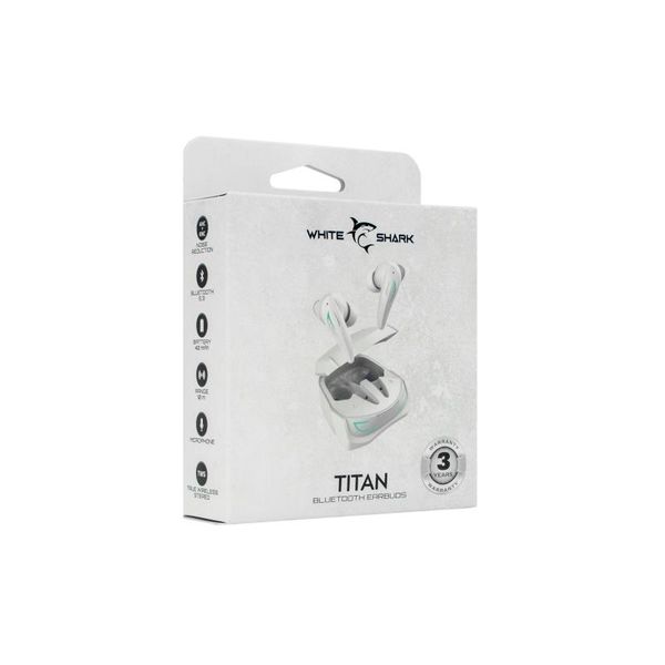 WHITE SHARK TITAN, Bluetooth sluchátka, bílá