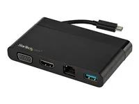 Startech USB C Multiport Adapter with HDMI, VGA, Gigabit Ethernet & USB 3.0, USB C to 4K HDMI or 1080p VGA Display Mini Dock Hub, USB Type-C Travel Docking Station for USB-C Laptops - Portable USB-C Dock (DKT30CHVCM) - Dokovací stanice - USB-C - VGA, HDMI - 1GbE