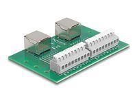 RJ45 2 x female to 2 x Terminal Block wi
