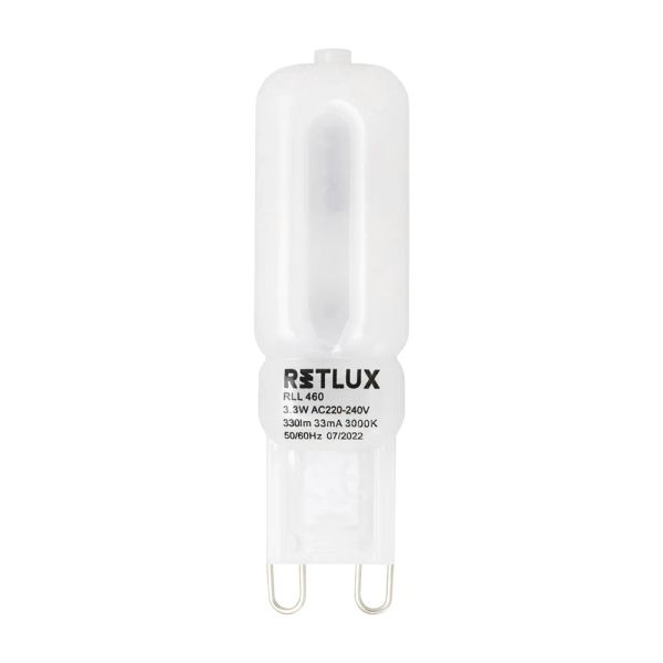 Žárovka LED G9 3,3W bílá teplá RETLUX RLL 460
