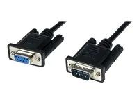 DB9 Male to Female - 9 pin Null Modem Cable - 1x DB9 (M), 1x DB9 (F), Black - Null modem kabel - DB-9 (F) do DB-9 (M) - 2 m - černá - pro P/N: 1P3FPC-USB-SERIAL, ICUSB2321F, ICUSB2324I, ICUSB232V2, PEX2S953, PEX2S953LP
