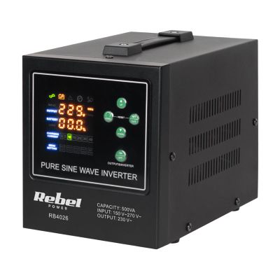 Zdroj záložní REBEL POWER-500-LFP4 12V 230V 500VA 300W Black