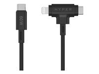 Kabel Lightning - USB-C s piny (male) do Lightning, USB-C s piny (male) - 1.5 m - černá