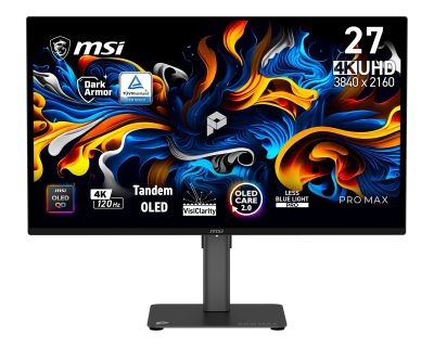 MSI PRO MAX/271UPX12G/26,5''/QD-OLED/4K UHD/120Hz/0,03ms/Čierna/3R