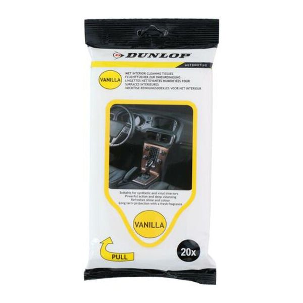 Vlhčené obrúsky na palubné dosky DUNLOP Vanilla 20ks
