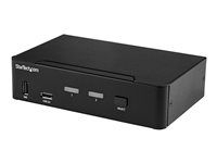 Startech 2 Port DisplayPort KVM Switch, 4K 60Hz, Single Display, Dual Port UHD DP 1.2 USB KVM Switch with Integrated USB 3.0 Hub and Audio, Dell, HP, Apple, Lenovo, TAA Compliant - Keyboard/Video/Mouse Switch (SV231DPU34K) - Prepínac KVM / audio / USB - 2 x KVM / zvuk / USB - desktop - kompatibilní s TAA