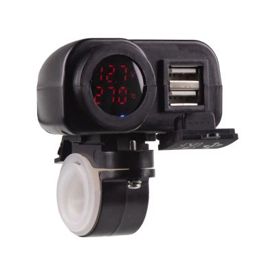 Nabíječka USB STU 34708 s voltmetrem na motocykl