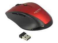 Myš - ergonomický - pravák - optický - 5 tlačítka - bezdrátový - 2.4 GHz - bezdrátový přijímač USB - černá/červená - maloobchod